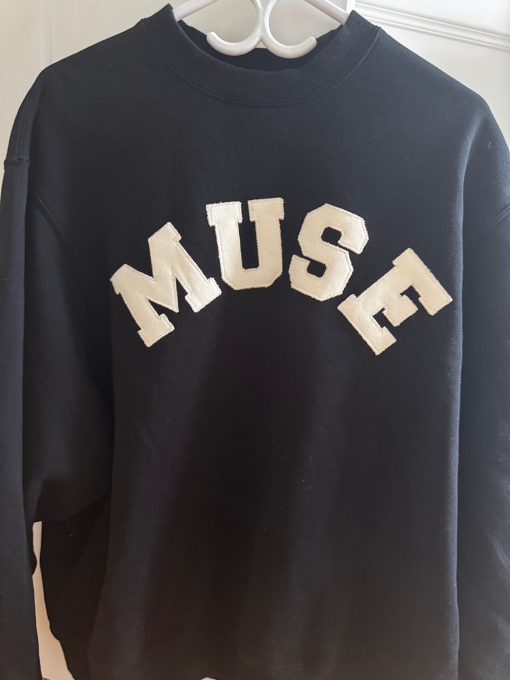 Muse Black Crewneck Sweater with White